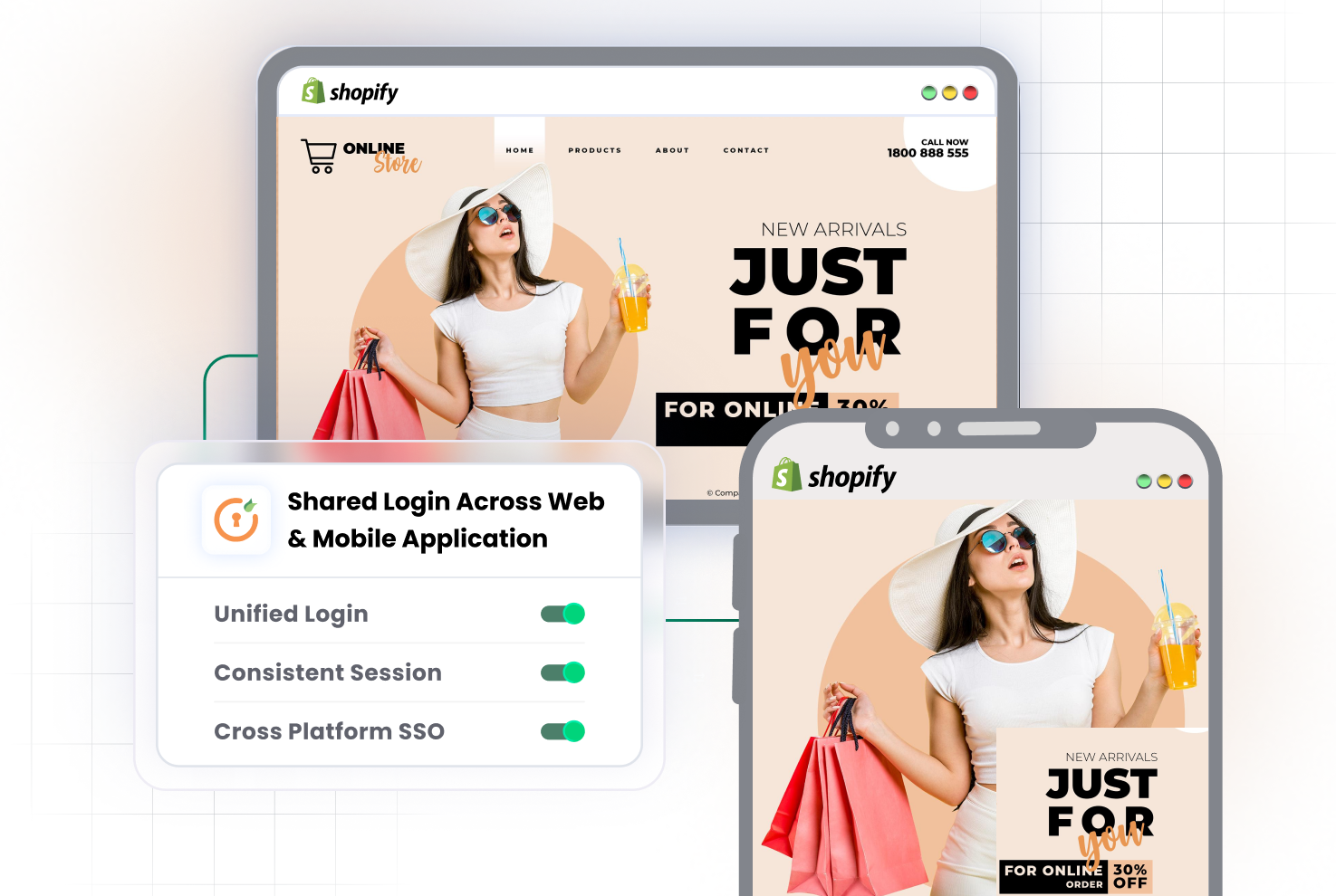 Shopify storefront and mobile apps sharing one SSO login for customers